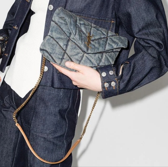 🚫Sold!🚫-SAINT LAURENT DENIM TOY PUFFER BAG - Picture 7 of 10